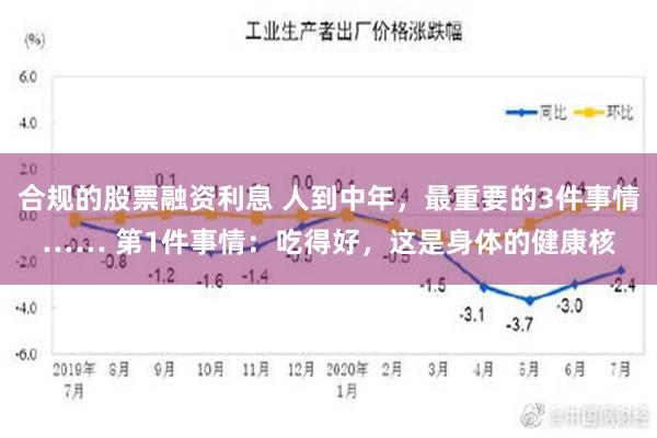 合规的股票融资利息 人到中年，最重要的3件事情…… 第1件事情：吃得好，这是身体的健康核