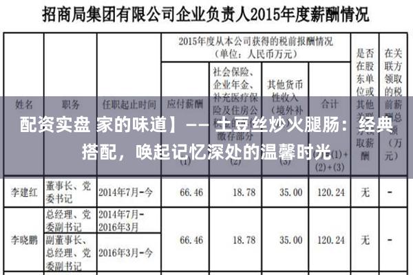 配资实盘 家的味道】—— 土豆丝炒火腿肠：经典搭配，唤起记忆深处的温馨时光