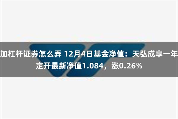 加杠杆证券怎么弄 12月4日基金净值：天弘成享一年定开最新净值1.084，涨0.26%